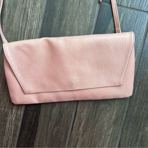 Matt & Nat Pebbled Vegan Leather Convertible Crossbody or Clutch Purse Salmon - Picture 2 of 10